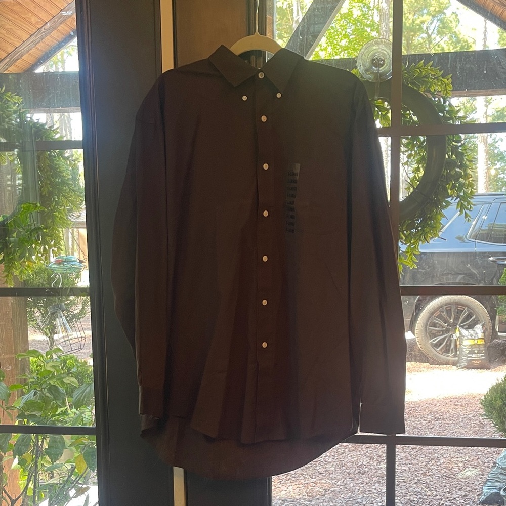 Classic Brown Men's Casual Button Down Shirt